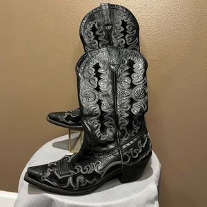 ARIAT LADIES DANDY 12” DEERTAN BLACK FASHION COWBOY BOOTS Style 10010263 Size 7B